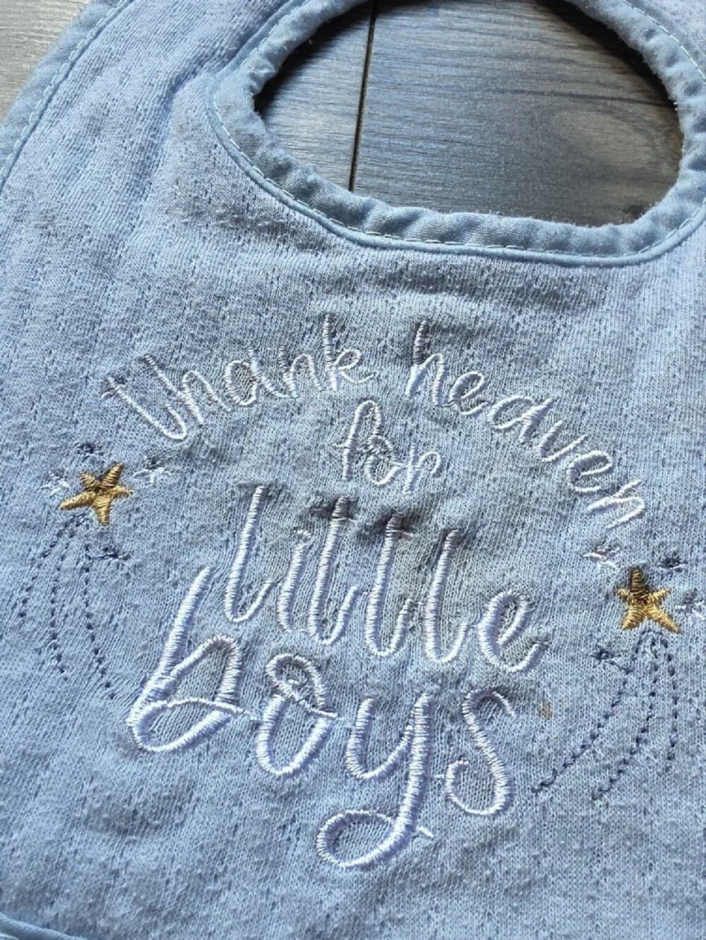 3/$6 Baby Boys Soft Terry Bibs Set - Blue & Light Gray